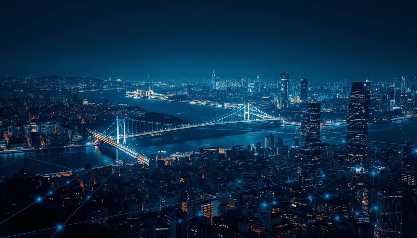 Türkiye'nin kritik dijital altyapısı ve siber güvenlik bağlantılarını temsil eden İstanbul manzarası