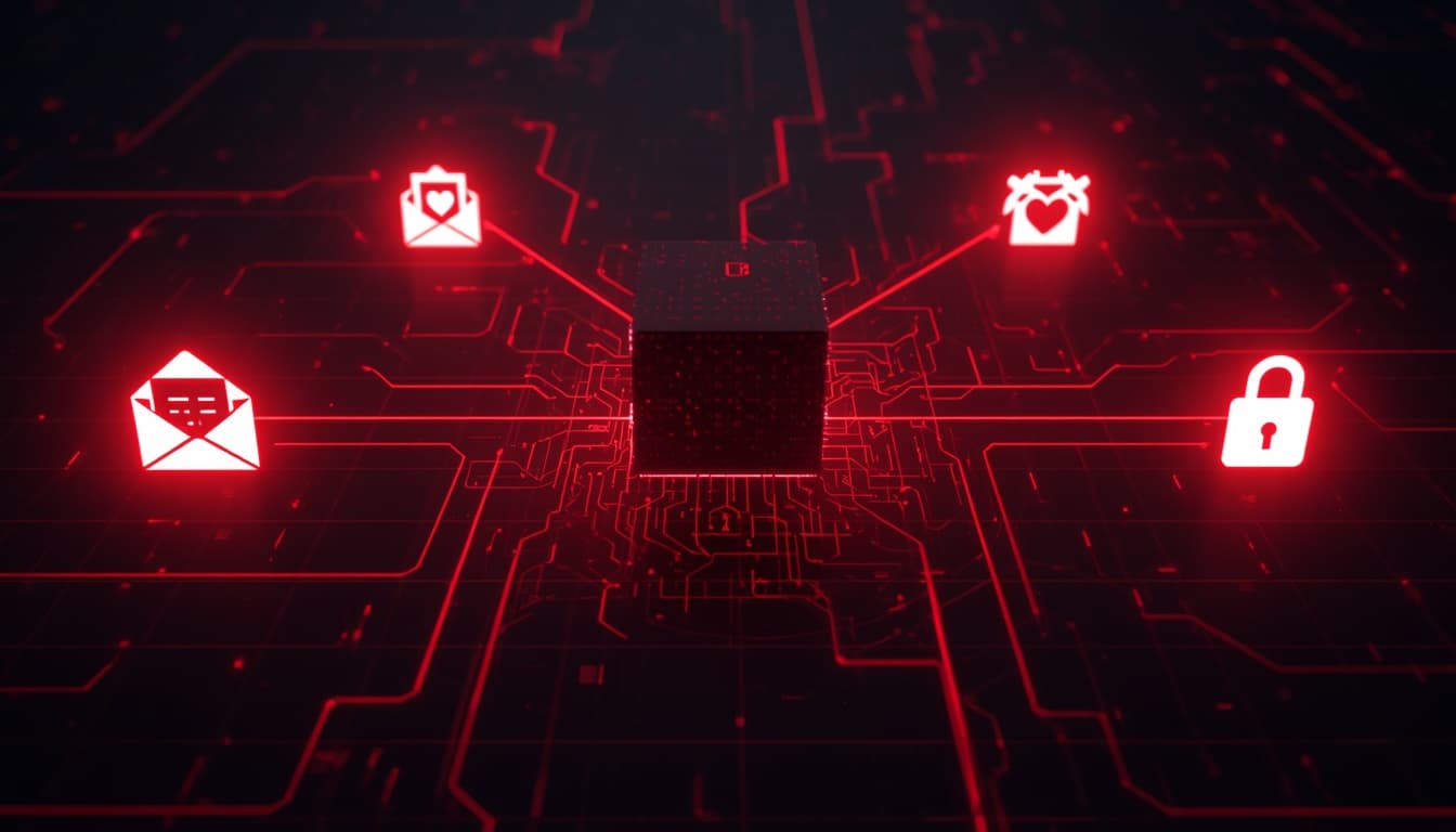 GreyVibe'ın PhantomMail, PhantomClick ve PrincessClub dahil beş saldırı zincirinin ortak zararlı yazılım altyapısında birleşmesini gösteren görsel