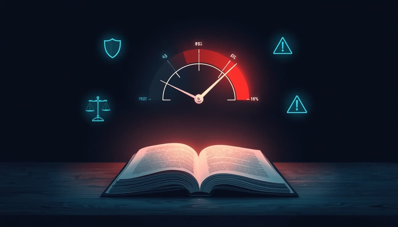 BM bağımsız bilim panelinin felaket riskine dair uyarısını; parlayan rapor ve kırmızı bölgeye yaklaşan risk göstergesiyle betimleyen kavramsal görsel