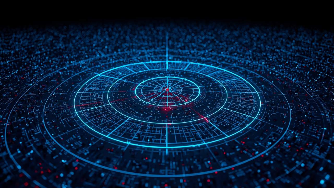 UpGuard araştırmasında 300 bin alan adının taranarak açık Supabase veritabanlarının bulunmasını temsil eden radar ekranı ve kırmızı işaretli site kareleri.