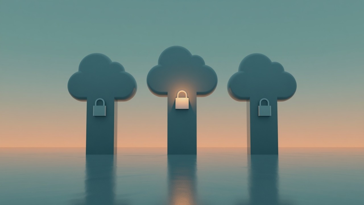 Önlerinde açık kilitler asılı üç bulut sütunu; Amazon S3, GitHub ve Supabase'in varsayılan olarak açık ayarlarla yaşadığı veri sızıntısı döngüsünü anlatıyor.