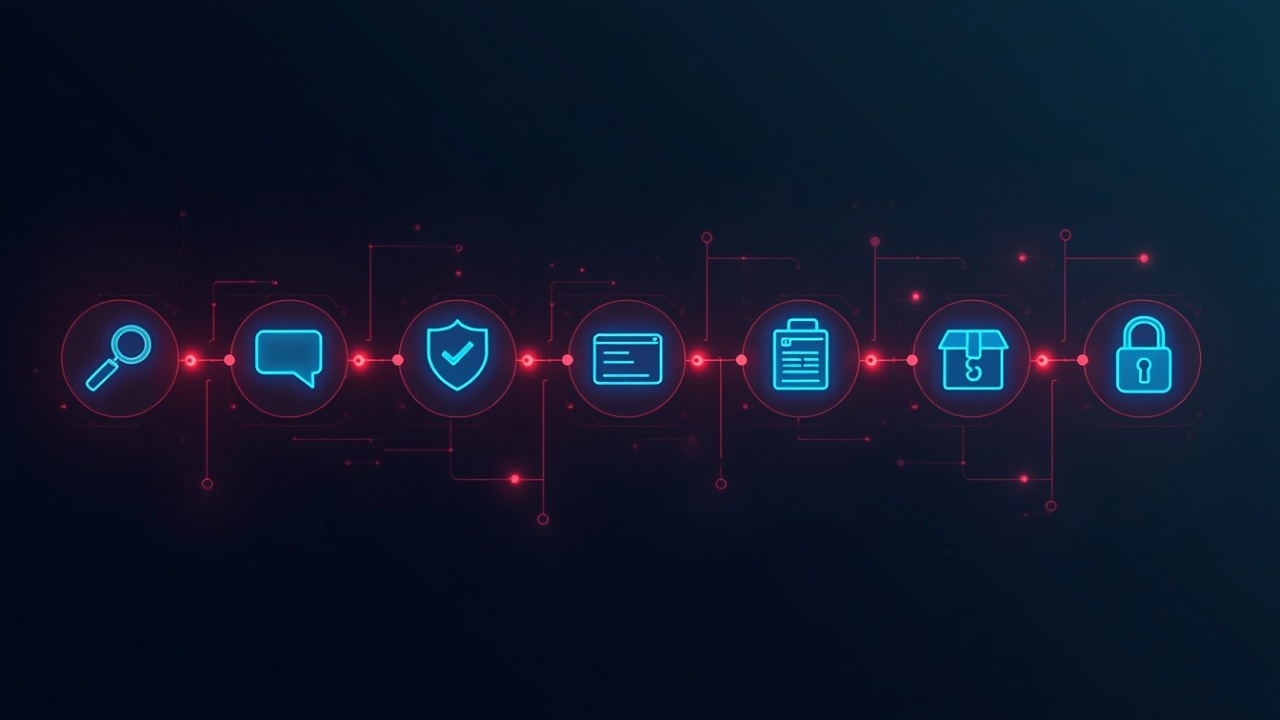 Sahte ChatGPT Plus 5.6 saldırı zincirini gösteren akış şeması: arama reklamından PowerShell komutuna ve truva atının kalıcı kurulumuna uzanan aşamalar.