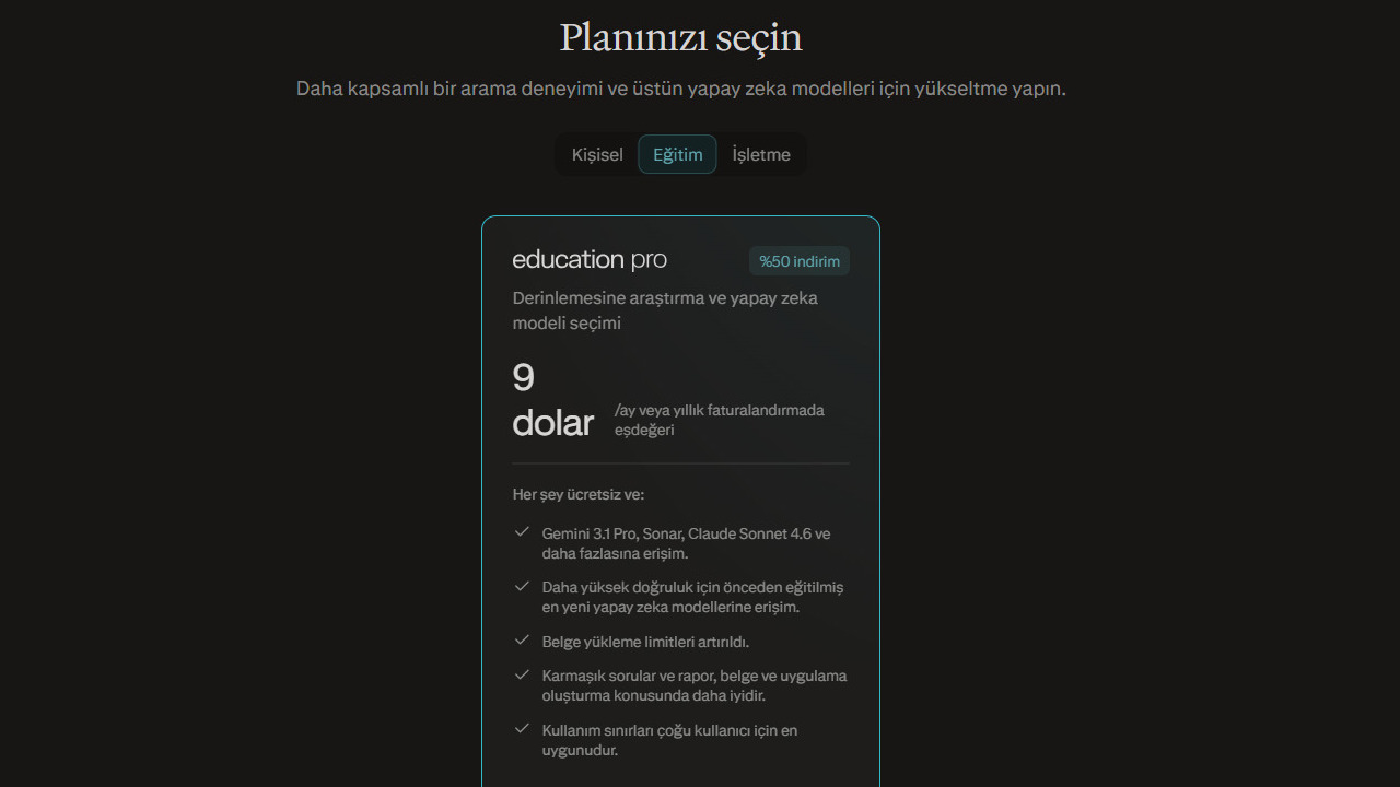 perplexity eğitim planı