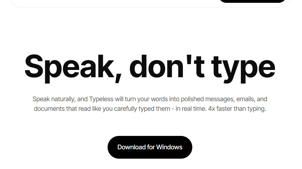 Typeless dikte aracı