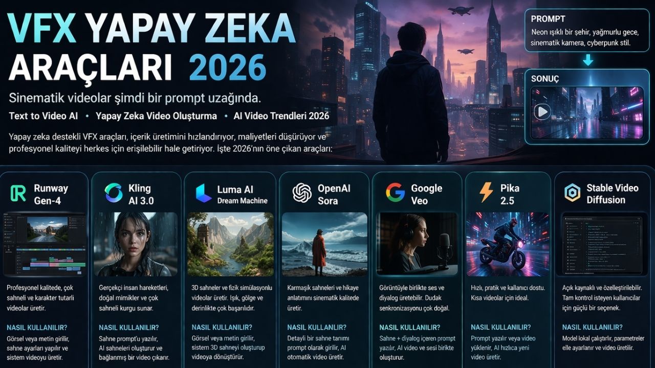 Görsel Efektler İçin En İyi VFX Yapay Zeka Araçları 2026