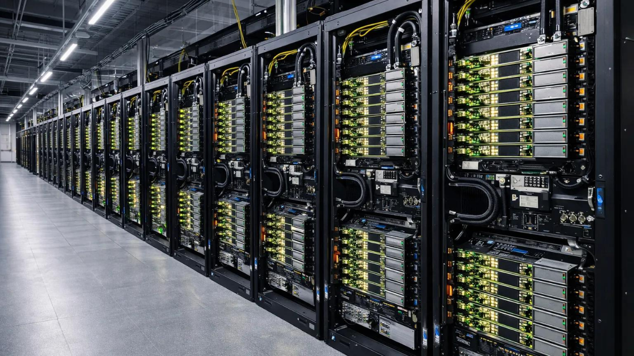 OpenAI altyapısını temsil eden yüksek yoğunluklu GPU sunucu kümesi.