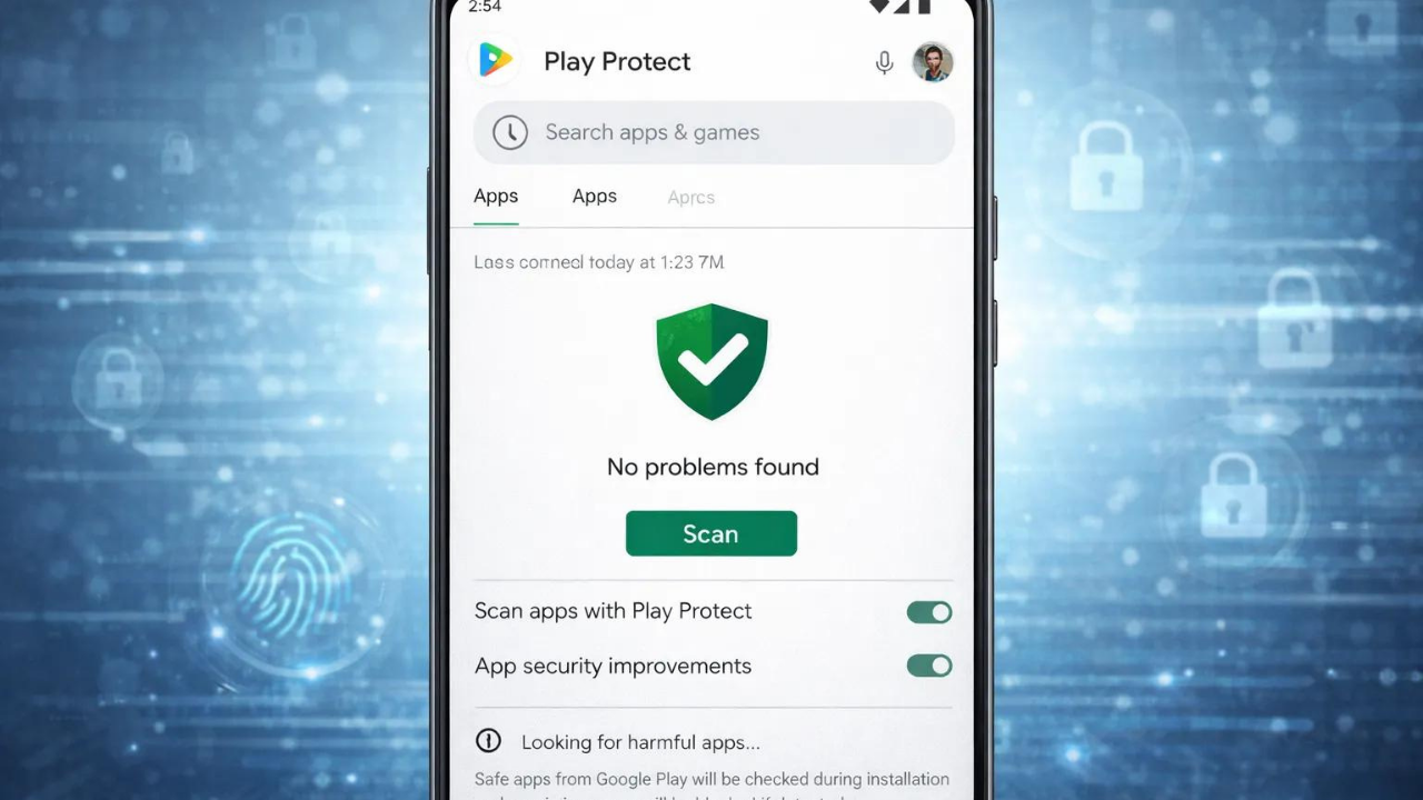 Google Play Protect ile Android telefonda güvenlik taraması yapılması.