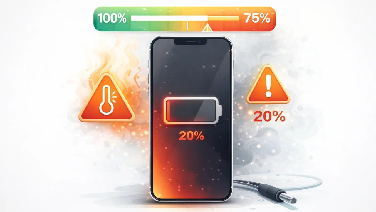 Virüs nedeniyle aşırı ısınan ve pili hızla tükenen Android telefon.