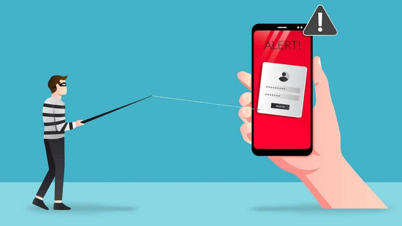 Mobil kimlik avı saldırısını gösteren görsel.
