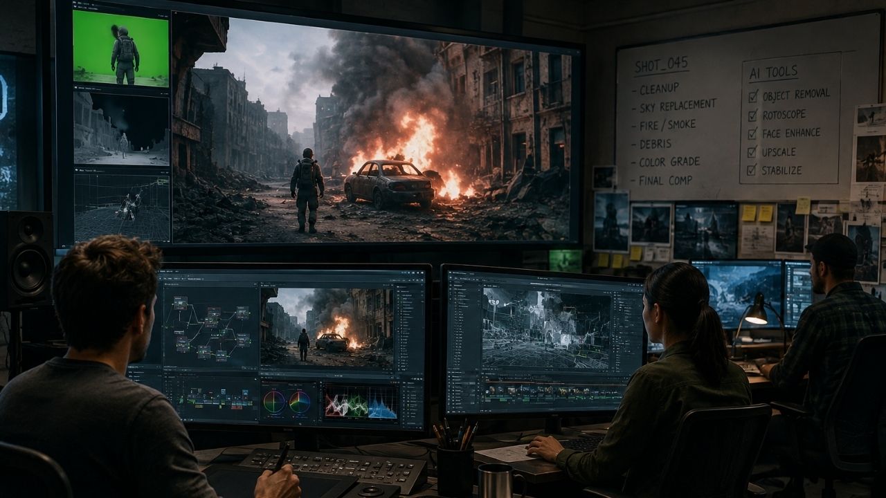 ilm görüntülerinin yapay zekâ ve VFX araçlarıyla postprodüksiyonda düzenlenmesi