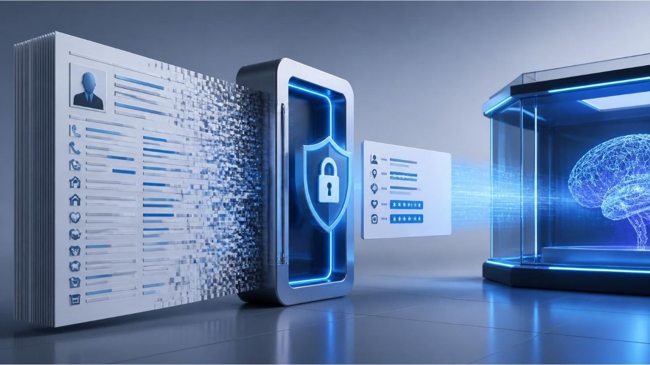 Kişisel verilerin yapay zeka modellerinin geliştirilmesi ve eğitiminde kullanılmasına ilişkin gizlilik riskini gösteren görsel