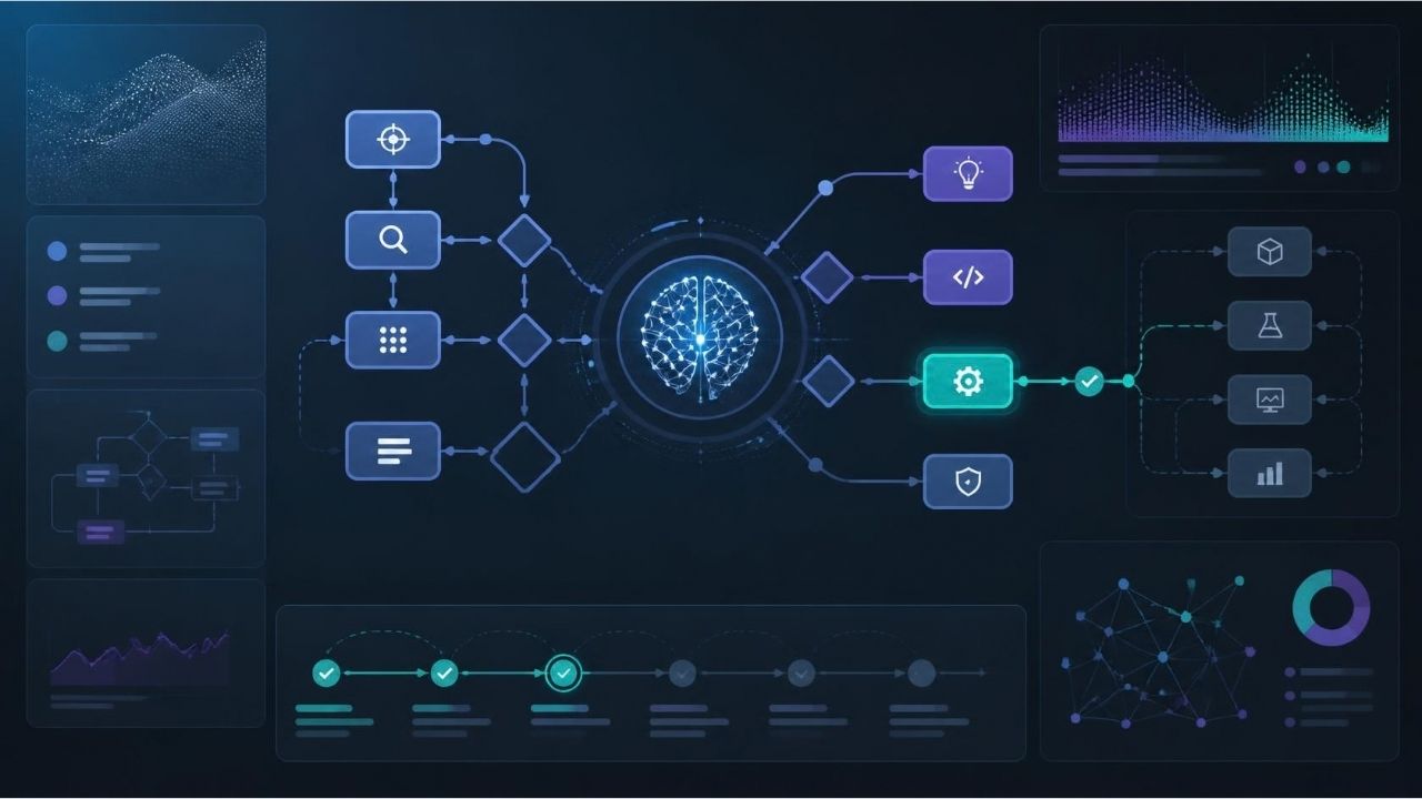 Agentic workflow sisteminde yapay zekanın farklı görev ve araçları dinamik olarak koordine etmesi