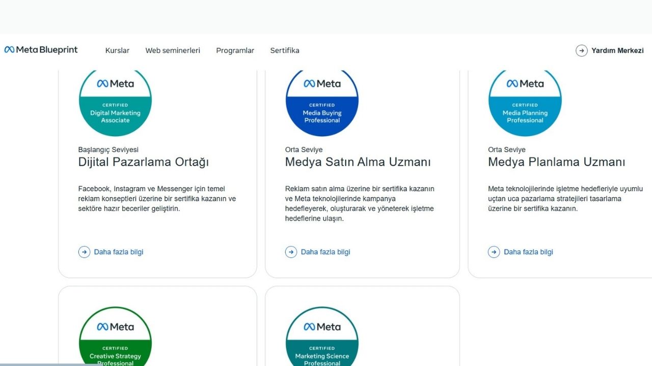 Meta Sertificaları- Global Medya ve Pazarlama IT