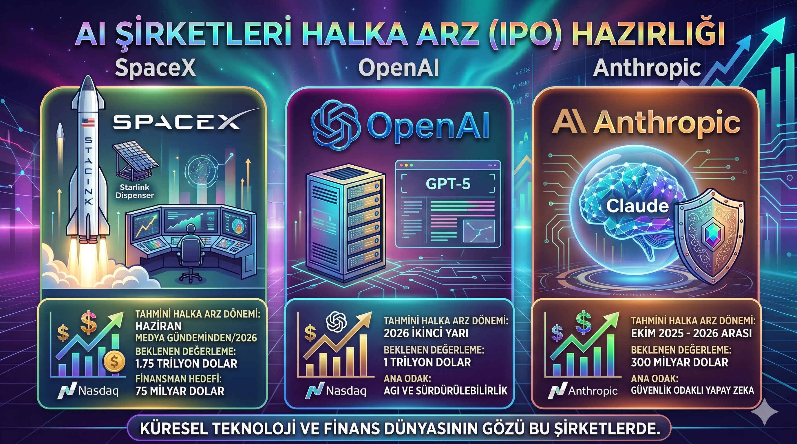AI Şirketleri Halka Arz: SpaceX, OpenAI, Anthropic