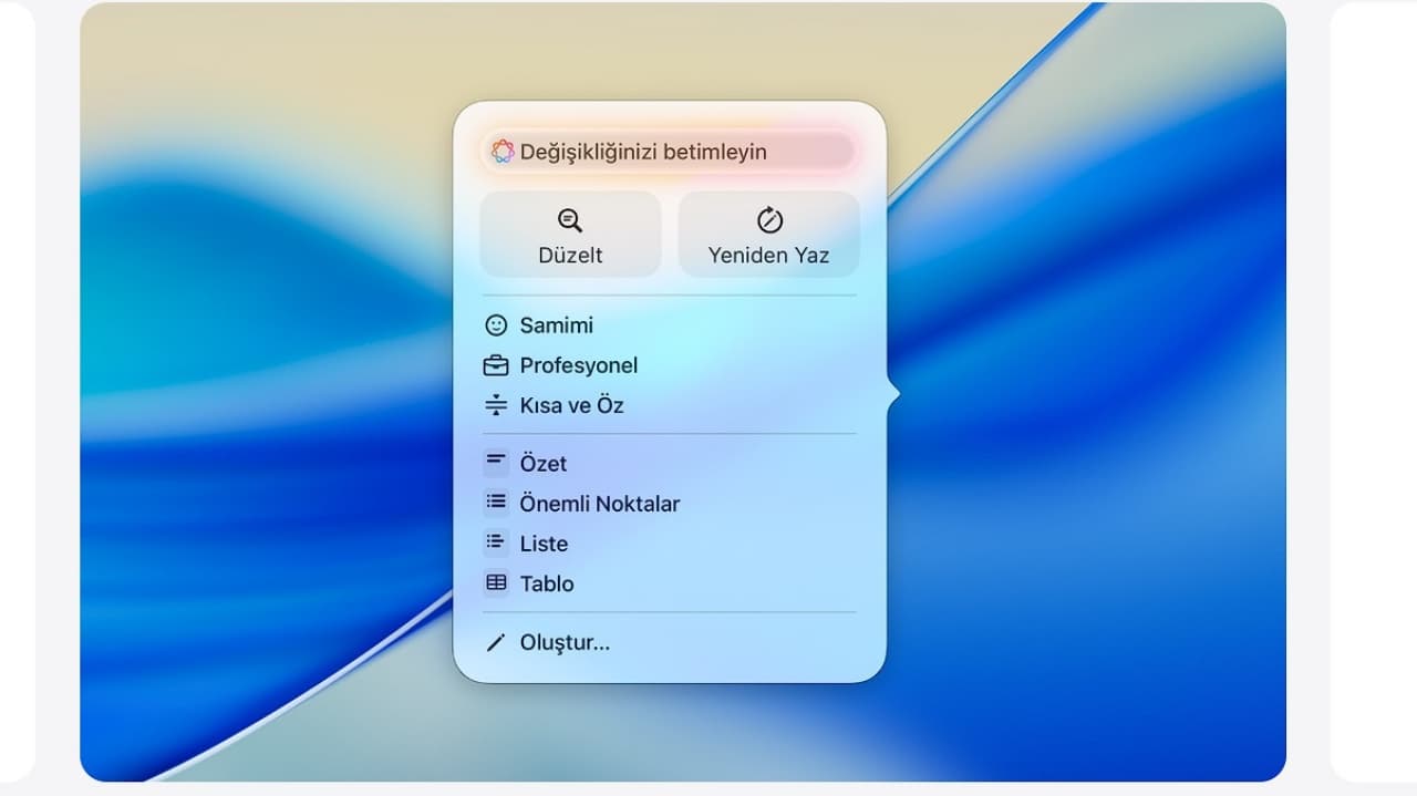 AI yardımcı özellikleri