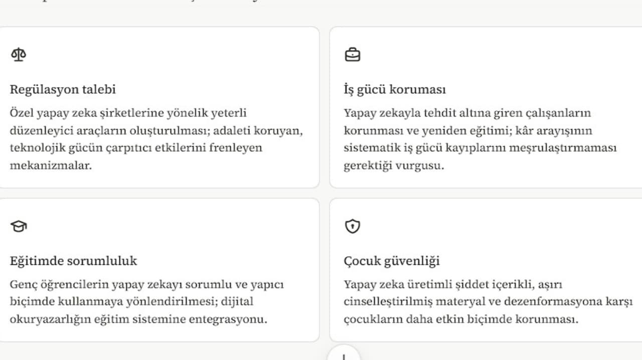 açıklamanın ana maddeleri