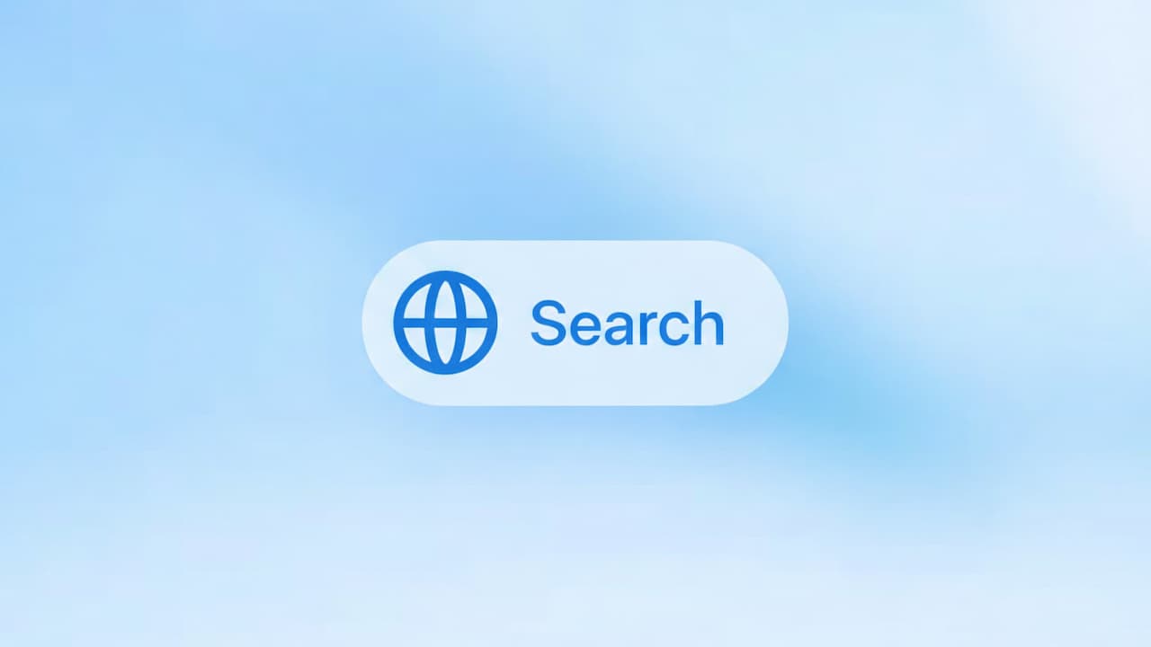 search logo mavi arka plan