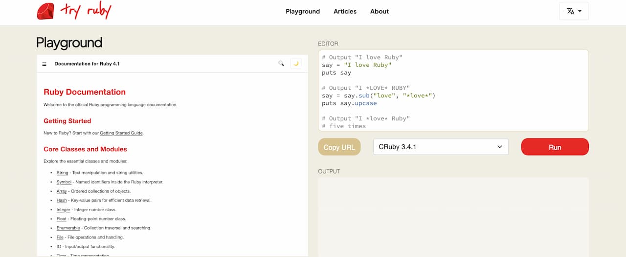 ruby gems kod yazma ekranı