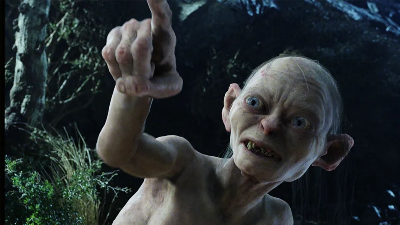 Yüzüklerin Efendisi Serisinden Gollum karakterinin filmden kesit görüntüsü