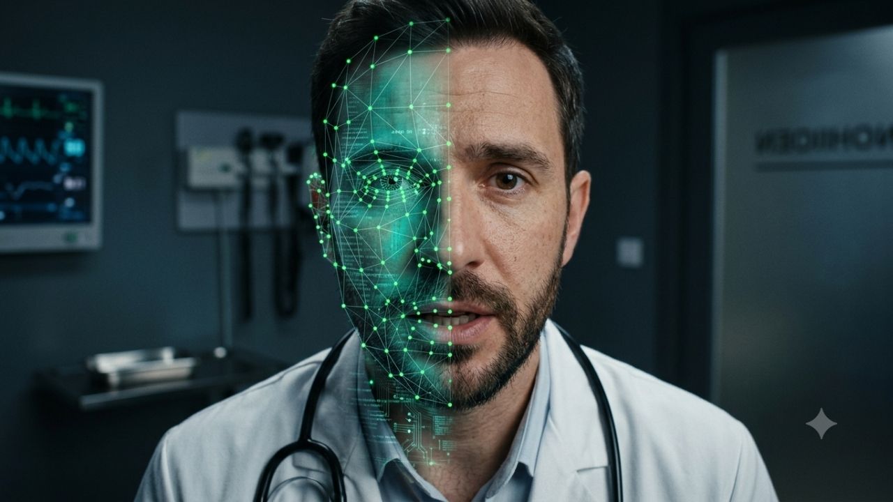 yapay zeka ile oluşturulmuş erkek doktor görseli
