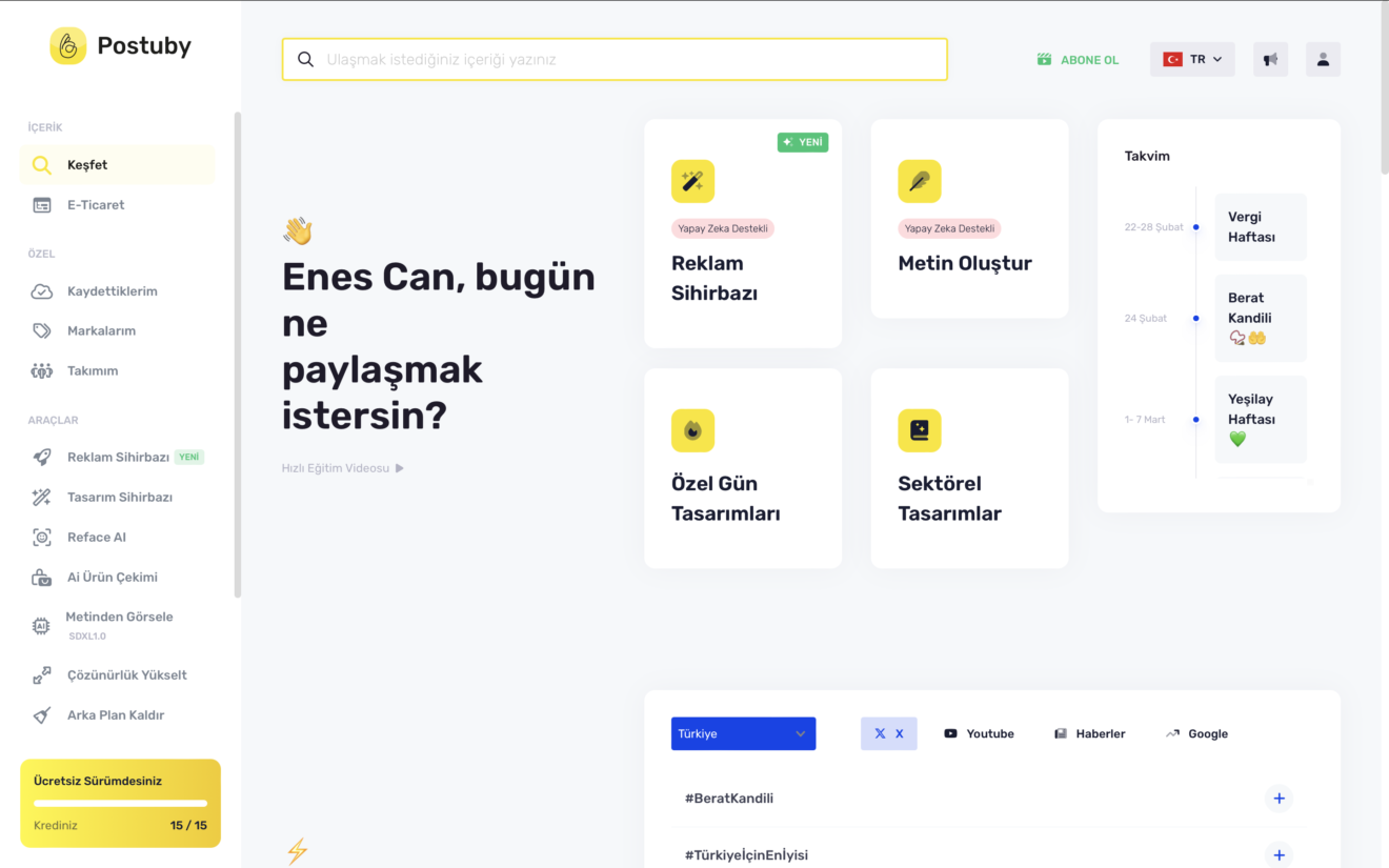 Enes Can'ın postuby  kişisel hesabı