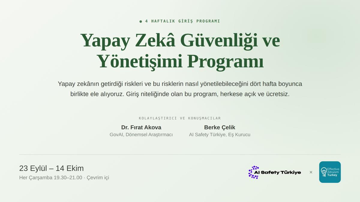 Yapay Zekâ Güvenliği ve Yönetişimi Programı